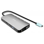 i-tec USB-C Metal Nano 3x Display (DP, HDMI and VGA) Docking Station, Power Delivery 100 W