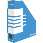 Stojan na časopisy Donau - A4, kart., 8 cm, modrý