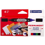 Permanentní popisovač Centropen DOUBLE m., 4 barvy