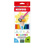 Pastelky Kores Kolores trojhranné+ořezávátko,12ks