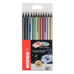 Pastelky Kores Kolores Metallic trojhran.,12 barev