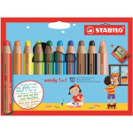 Stabilo Woody pastelka 3v1, 10 ks s ořezávátkem