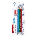 Grafit.tužka Heykka Jumbo,bez pryže,HB,ořez., 3 ks