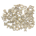 Dekorační dřevěné výřezy - abeceda a číslice,86 ks