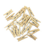 Dekorační kolíčky dřevěné - 25 mm, přírodní, 25 ks