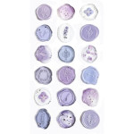 Dekorativní samolepicí pečetě - sv. fialové, 18 ks