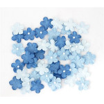 Papírové květiny - mix modrých odstínů, 50 ks