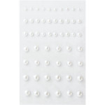 Samolepicí dekor. kamínky - mix, bílé, 54 ks