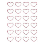 Samolepicí dekor. srdíčka s kamínky, růžové, 24 ks