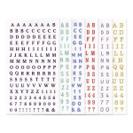 Dekorativní samolepky - abeceda a čísla,  6 archů