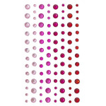 Samolepicí dekor.kamínky,mix velikostí,červ.,104ks