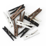 Dekorační kolíčky dřevěné - 47 mm, mix barev, 12ks