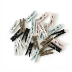 Dekorační kolíčky dřevěné - 25 mm, mix barev, 25ks