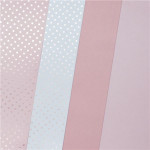 Kreativní papír A4, 190-210 g, růž. puntíky, 12 ks