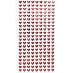 Samolepicí dekorační srdíčka - červená, 189 ks
