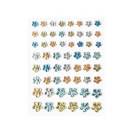 Samolepicí dekor.kamínky - květiny,pastelové,57 ks