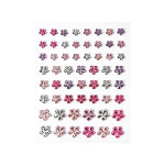 Samolepicí dekor.kamínky - květiny,růžové,57 ks