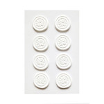 Dekorativní samolep. vosk. pečetě-listy, bílé, 8ks