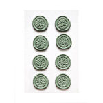 Dekorativní samolep. vosk. pečetě-listy,zelené,8ks