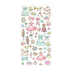 Dekorativní samolepky - plesové šaty, pastel.barvy