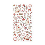 Dekorativní samolepky -ples.šaty s růžemi, červené