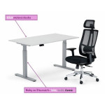 Ergonomický set nábytku - DUO, bílý/kov