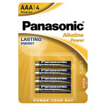 Panasonic alkalická baterie AAA (LR03), 4-pack, DOPRODEJ
