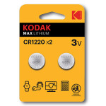 Kodak MAX Jednorázová lithiová baterie CR1220, 2-pack