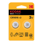 Kodak MAX Jednorázová lithiová baterie CR1616, 2-pack