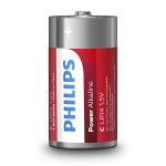 PHILIPS Jednorázová alkalická baterie C, 2-pack