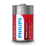 PHILIPS POWER Jednorázová alkalická baterie D, 2-pack