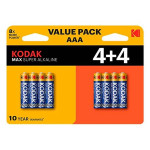 Kodak MAX SUPER Jednorázová alkalická baterie AAA, 8-pack
