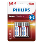 PHILIPS Jednorázová alkalická baterie AAA, 6-pack