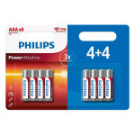 PHILIPS Jednorázová alkalická baterie AAA, 8-pack