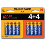 Kodak MAX SUPER Jednorázová alkalická baterie AA, 8-pack