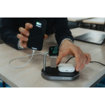 Verbatim, Nabíjecí stojan 3 v 1, pro iPhone a hodinky Apple Watch, černá, 15V, 44W, Certifikace MFi a Qi, DOPRODEJ