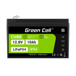 Green Cell CUBE LiFePO4 10Ah 12.8V 128Wh lithium-iron-fosfátová baterie pro a nouzové osvětlení, ovládací panely