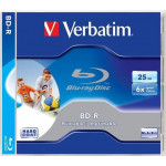 BD-R Blu-Ray SL, Printable, 25GB, 6x, Verbatim, jewel box