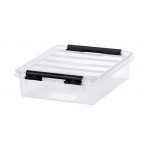 Úložný box "Classic 1", průhledný, plast, 1 l, černé úchytky, SMARTSTORE 3520070