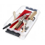 Úložný box "Classic 35", průhledný, plast, 31 l, černé úchytky, kolečka, SMARTSTORE 3541070