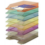 Odkladač, transparentní, oranžový, plastový, DONAU