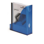 Stojan na časopisy "Basic", transparentní modrá, plast, 73 mm, DURABLE