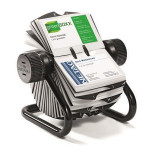 Vizitkář otočný "VISIFIX", černá, na 400 ks, horizontální, kovový, DURABLE 248101