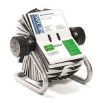 Vizitkář otočný "VISIFIX", stříbrná, na 400 ks, horizontální, kovový, DURABLE 248123