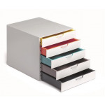 Zásuvkový box "VARICOLOR® 5", světle šedá, plastový, 5 zásuvek, DURABLE