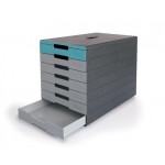 Zásuvkový box "Idealbox pro 7", modrá, plastový, 7 zásuvek, DURABLE 776306