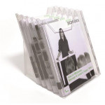 Držák na prospekty "Combiboxx XL", transparentní, stolní i na zeď, A4, 4 přihrádky, DURABLE 858619