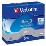 Verbatim BD-R, Single Layer 25GB, jewel box, 43715, 6x, 5-pack, pro archivaci dat