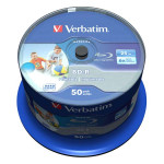 Verbatim BD-R SL, Hard Coat protective layer Wide Inkjet Printable, 25GB, Spindle, 43812, 6x, 50-pack, pro archivaci dat