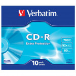 Verbatim CD-R, 43415, Extra Protection, 10-pack, 700MB, 52x, 80min., 12cm, bez možnosti potisku, slim box, PROMO, pro archivaci da